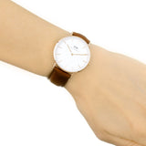 Buy Shop Daniel Wellington Classic St. Mawes White Dial Brown Leather Strap Watch for Men - DW00100035 USA Online