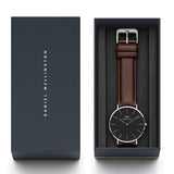Buy Shop Daniel Wellington Classic Bristol Black Dial Brown Leather Strap Watch For Men - DW00100131 USA Online