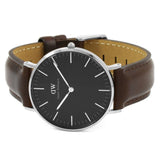 Buy Shop Daniel Wellington Classic Bristol Black Dial Brown Leather Strap Watch For Men - DW00100143 USA Online