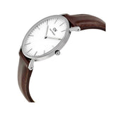Buy Shop Daniel Wellington Classic Bristol White Dial Brown Leather Strap Watch For Women - DW00100056 USA Online