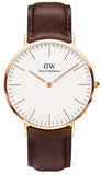 Buy Shop Daniel Wellington Classic Bristol White Dial Brown Leather Strap Watch For Men - DW00100009 USA Online