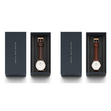 Buy Shop Daniel Wellington Classic Bristol White Dial Brown Leather Strap Watch For Women - DW00100039 USA Online