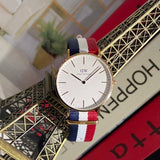 Buy Shop Daniel Wellington Classic Cambridge White Dial Two Tone NATO Strap Watch For Men - DW00100003 USA Online