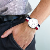 Buy Shop Daniel Wellington Classic Cambridge White Dial Two Tone NATO Strap Watch For Men - DW00100003 USA Online