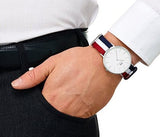 Buy Shop Daniel Wellington Classic Cambridge White Dial Two Tone Nylon Strap Watch For Men - DW00100017 USA Online