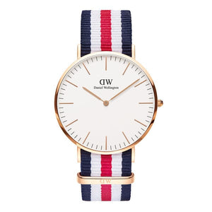 Buy Shop Daniel Wellington Classic Canterbury White Dial Two Tone Nylon Strap Watch For Men - DW00100002 USA Online