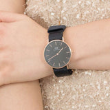 Buy Shop Daniel Wellington Classic Cornwall Black Dial Black NATO Strap Watch For Women - DW00100150 USA Online