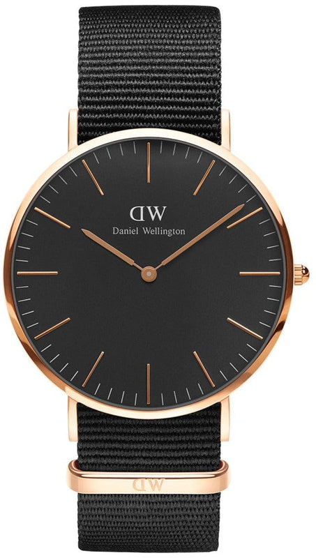 Buy Shop Daniel Wellington Classic Cornwall Black Dial Black Nylon Strap Watch For Women - DW00100148 USA Online