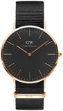 Buy Shop Daniel Wellington Classic Cornwall Black Dial Black Nylon Strap Watch For Women - DW00100148 USA Online