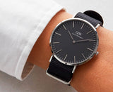 Buy Shop Daniel Wellington Classic Cornwall Black Dial Black Nylon Strap Watch For Women - DW00100149 USA Online