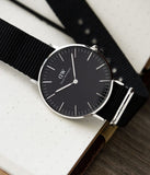 Buy Shop Daniel Wellington Classic Cornwall Quartz Black Dial Black Nylon Strap Watch For Women - DW00100151 USA Online