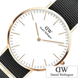 Buy Shop Daniel Wellington Classic Cornwall White Dial Black Nylon Strap Watch For Men - DW00100257 USA Online