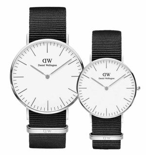 Buy Shop Daniel Wellington Classic Cornwall White Dial Black Nylon Strap Watch For Men - DW00100258 USA Online