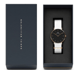 Buy Shop Daniel Wellington Classic Dover Black Dial White Nylon Strap Watch For Women - DW00100310 USA Online