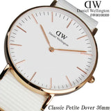 Buy Shop Daniel Wellington Classic Dover White Dial White Nylon Strap Watch For Women - DW00100309 USA Online