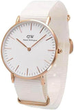Buy Shop Daniel Wellington Classic Dover White Dial White Nylon Strap Watch For Women - DW00100309 USA Online
