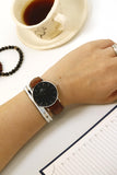 Buy Shop Daniel Wellington Classic Durham Black Dial Brown Leather Strap Watch For Women - DW00100142 USA Online