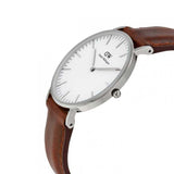 Buy Shop Daniel Wellington St Mawes White Dial Brown Leather Strap Watch For Men - DW00100052 USA Online