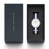 Buy Shop Daniel Wellington Classic Glasgow White Dial Two Tone NATO Strap Unisex Watch - DW00100047 USA Online
