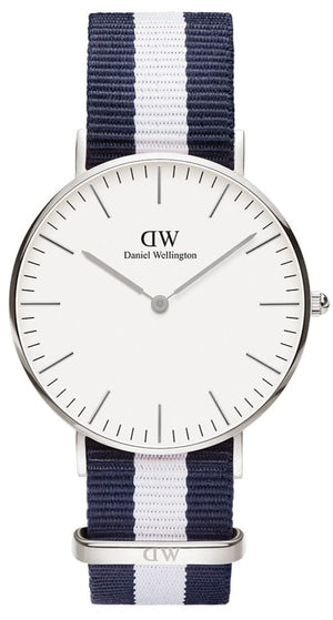 Buy Shop Daniel Wellington Classic Glasgow White Dial Two Tone NATO Strap Unisex Watch - DW00100047 USA Online