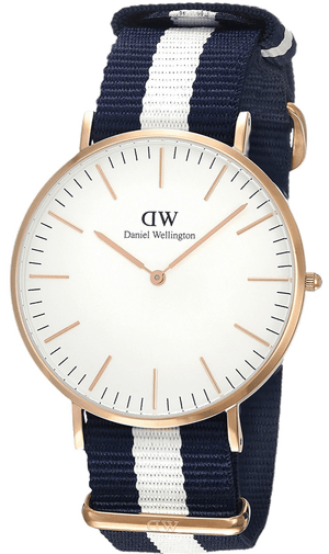 Buy Shop Daniel Wellington Classic Glasgow White Dial Two Tone NATO Strap Watch for Men - DW00100004 USA Online