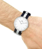 Buy Shop Daniel Wellington Classic Glasgow White Dial Two Tone NATO Strap Watch For Men - DW00100018 USA Online