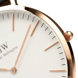Buy Shop Daniel Wellington Classic Glasgow White Dial Two Tone NATO Strap Watch For Women - DW00100031 USA Online
