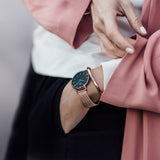Buy Shop Daniel Wellington Classic Melrose Black Dial Rose Gold Mesh Bracelet Watch For Women - DW00100161 USA Online