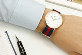 Buy Shop Daniel Wellington Classic Oxford White Dial Two Tone NATO Strap Watch For Men - DW00100001 USA Online