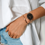 Buy Shop Daniel Wellington Classic Petite Black Dial Gold Mesh Bracelet Watch For Women - DW00100347 USA Online