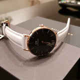 Buy Shop Daniel Wellington Classic Petite Bondi Black Dial White Leather Strap Watch For Women - DW00100283 USA Online