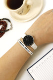 Buy Shop Daniel Wellington Classic Petite Bondi Black Dial White Leather Strap Watch For Women - DW00100284 USA Online