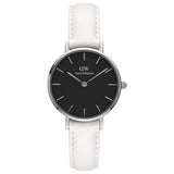 Buy Shop Daniel Wellington Classic Petite Bondi Black Dial White Leather Strap Watch For Women - DW00100284 USA Online