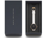 Buy Shop Daniel Wellington Classic Petite Bondi Black Dial White Leather Strap Watch For Women - DW00100285 USA Online