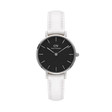 Buy Shop Daniel Wellington Classic Petite Bondi Black Dial White Leather Strap Watch for Women - DW00100286 USA Online