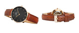 Buy Shop Daniel Wellington Classic Petite Bristol Black Dial Brown Leather Strap Watch For Women - DW00100165 USA Online