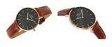 Buy Shop Daniel Wellington Classic Petite Bristol Black Dial Brown Leather Strap Watch For Women - DW00100165 USA Online