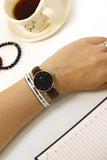 Buy Shop Daniel Wellington Classic Petite Bristol Black Dial Brown Leather Strap Watch For Women - DW00100177 USA Online