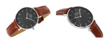 Buy Shop Daniel Wellington Classic Petite Bristol Black Dial Brown Leather Strap Watch For Women - DW00100177 USA Online