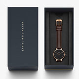 Buy Shop Daniel Wellington Classic Petite Bristol Black Dial Brown Leather Strap Watch For Women - DW00100221 USA Online