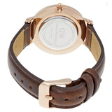 Buy Shop Daniel Wellington Classic Petite Bristol White Dial Brown Leather Strap Watch For Women - DW00100171 USA Online
