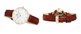 Buy Shop Daniel Wellington Classic Petite Bristol White Dial Brown Leather Strap Watch For Women - DW00100171 USA Online