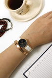 Buy Shop Daniel Wellington Classic Petite Dover Black Dial White NATO Strap Watch For Women - DW001000314 USA Online