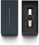 Buy Shop Daniel Wellington Classic Petite Dover Black Dial White NATO Strap Watch For Women - DW001000314 USA Online