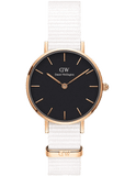 Buy Shop Daniel Wellington Classic Petite Dover Black Dial White NATO Strap Watch For Women - DW00100312 USA Online