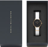 Buy Shop Daniel Wellington Classic Petite Dover Black Dial White NATO Strap Watch For Women - DW00100314 USA Online