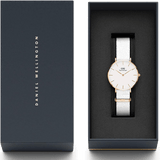 Buy Shop Daniel Wellington Classic Petite Dover White Dial White Nylon Strap Watch For Women - DW00100311 USA Online