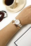 Buy Shop Daniel Wellington Classic Petite Dover White Dial White Nylon Strap Watch For Women - DW00100313 USA Online