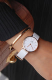 Buy Shop Daniel Wellington Classic Petite Dover White Dial White Nylon Strap Watch For Women - DW00100313 USA Online