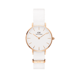 Buy Shop Daniel Wellington Classic Petite Dover White Dial White Nylon Strap Watch For Women - DW00100313 USA Online